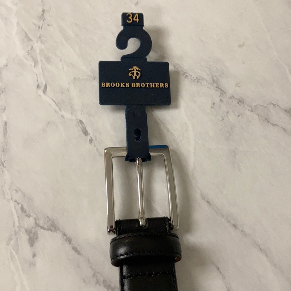 Brooks Brothers Genuine Leather Black Belt 34”
